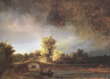 REMBRANDT Harmenszoon van Rijn Landscape with a Stone Bridge (mk33) oil painting image
